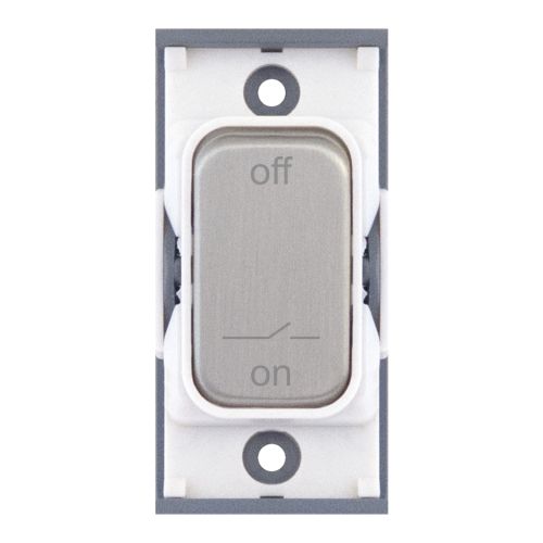 SGRID360-446 10 Amp Fan Isolator Modular Switch – Satin Chrome with White Insert