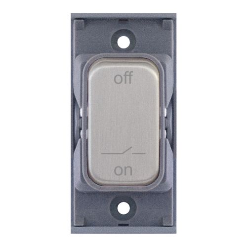 SGRID360-448 10 Amp Fan Isolator Modular Switch – Satin Chrome with Grey Insert