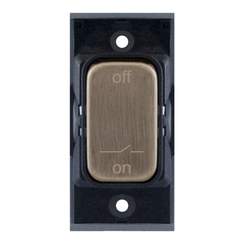 Selectric 10A Fan Isolator Modular Switch Antique Brass with Black Insert