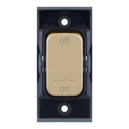 SGRID360-453 10 Amp Fan Isolator Modular Switch – Satin Brass with Black Insert