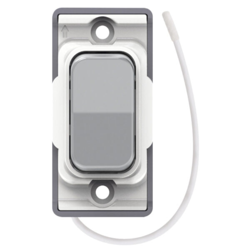 Selectric Retractive On / Off Switch Satin Chrome with White Insert