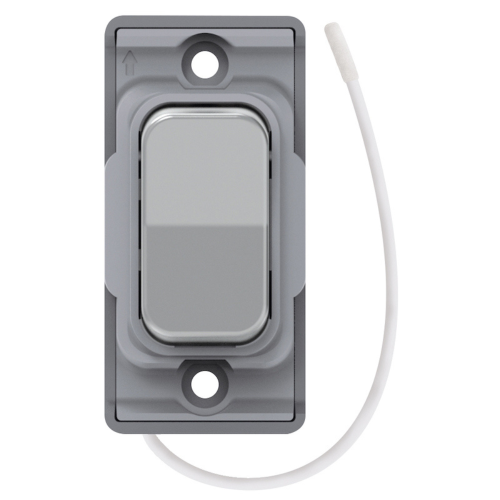 Selectric Retractive On / Off Switch Satin Chrome with Grey Insert