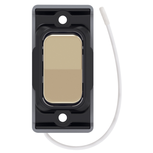 Selectric Retractive On / Off Switch Satin Brass with Black Insert