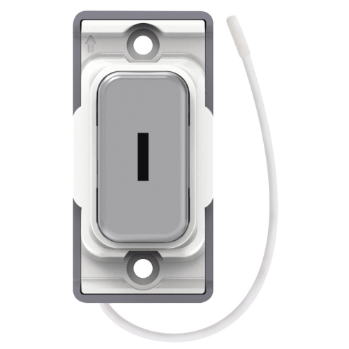 Selectric Push On / Off Emergency Key Switch Satin Chrome w/ White Insert