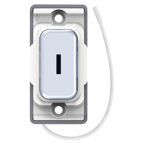 Selectric Push On / Off Emergency Key Switch Polished Chrome w/ White Insert