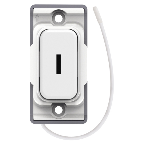 Selectric Push On / Off Emergency Key Switch Matt White w/ White Insert