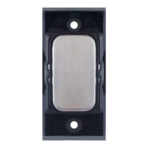 Grid switch module - blank plate Satin Chrome with White Insert by Meteor Electrical 