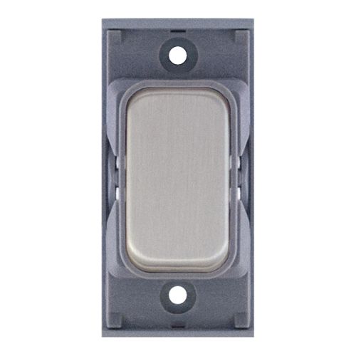 SGRID360-59 10 Amp Retractive Modular Switch – Satin Chrome with Grey Insert