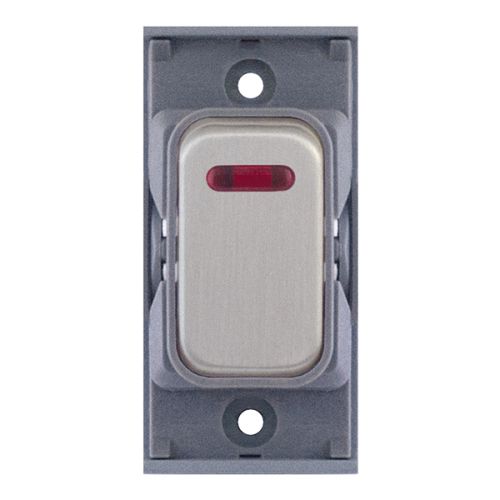 SGRID360-61 20 Amp DP Modular Switch with Neon – Satin Chrome with Grey Insert