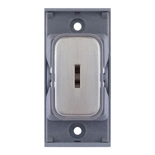 SGRID360-65 20 Amp DP 1 Way Key Switch – Satin Chrome with Grey Insert