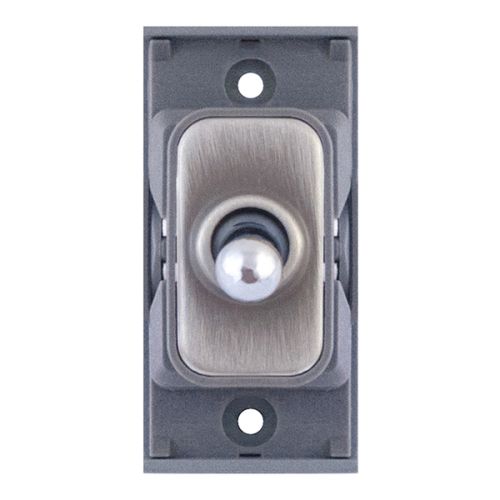SGRID360-68 10 Amp 2 Way Toggle Switch Module – Satin Chrome with Grey Insert