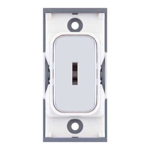 SGRID360-73 10 Amp DP Key Switch Module – Polished Chrome with White Insert