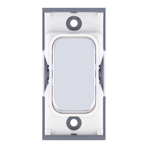 SGRID360-74 10 Amp Retractive Modular Switch – Polished Chrome with White Insert