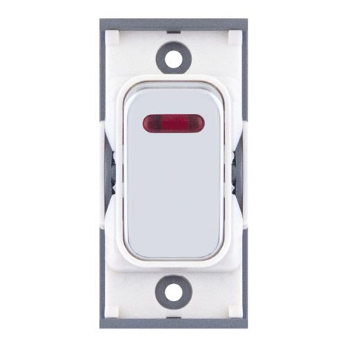 SGRID360-76 20 Amp DP Modular Switch with Neon – Polished Chrome with White Insert