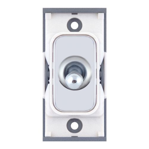 SGRID360-83 10 Amp 2 Way Toggle Switch Module – Polished Chrome with White Insert