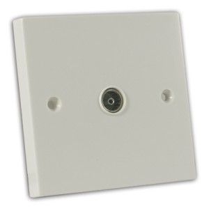 Single Coaxial Non-Isolated TV Socket Off White