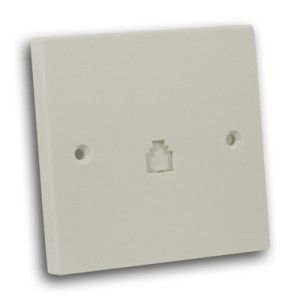 Single RJ11 Outlet Off White