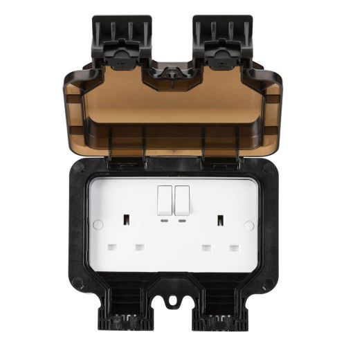 Smart IP66 13A 2G Outdoor Socket with Meteor Electrical 
