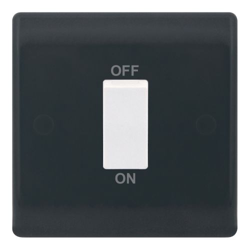 45 Amp DP Switch 1 Gang Plate – White Rockers – Part M