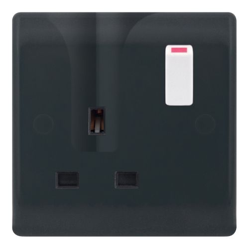 13A Locating Socket Outlet 1 Gang Switched DP with 1 Earth Terminal