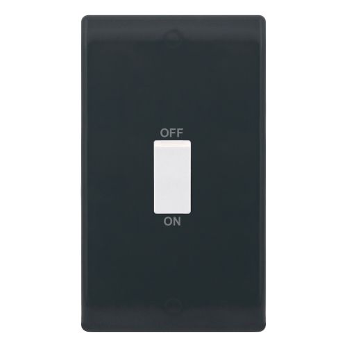 45 Amp DP Switch 2 Gang Plate – White Rockers – Part M
