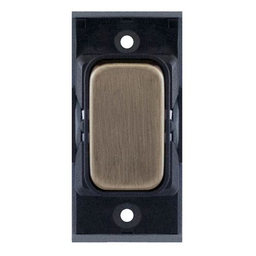 10 Amp Intermediate Modular Switch – Antique Brass with Black Insert by Meteor Electrical 