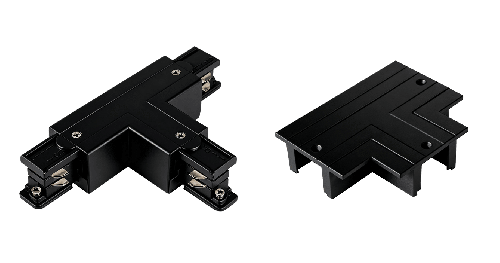 Kosnic T3 T Connector + cap for recessed mount, left, black