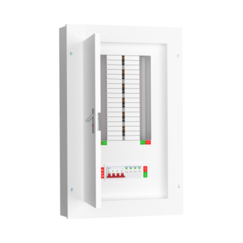 Live 12 Way Three Phase Board c/w 125A Main Switch Incomer+4P20KA-40KA Surge Device
