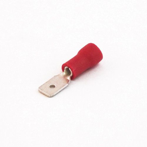 Unicrimp QRPO63M 6.3mm Red Pre Insulated Fast On Male Tab-(100)