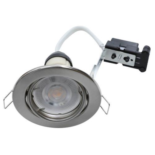 GU10 Downlight Steel Tilt - Satin Chrome  by Meteor Electrical 