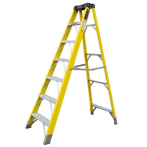 7 Tread Fibreglass Step Ladder by Meteor Electrical 