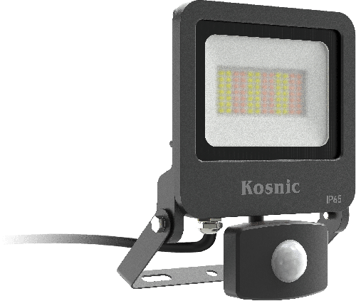 Kosnic Ventas 2 IP65 floodlight 10W CCT switch w/remote PIR ON/OFF Black