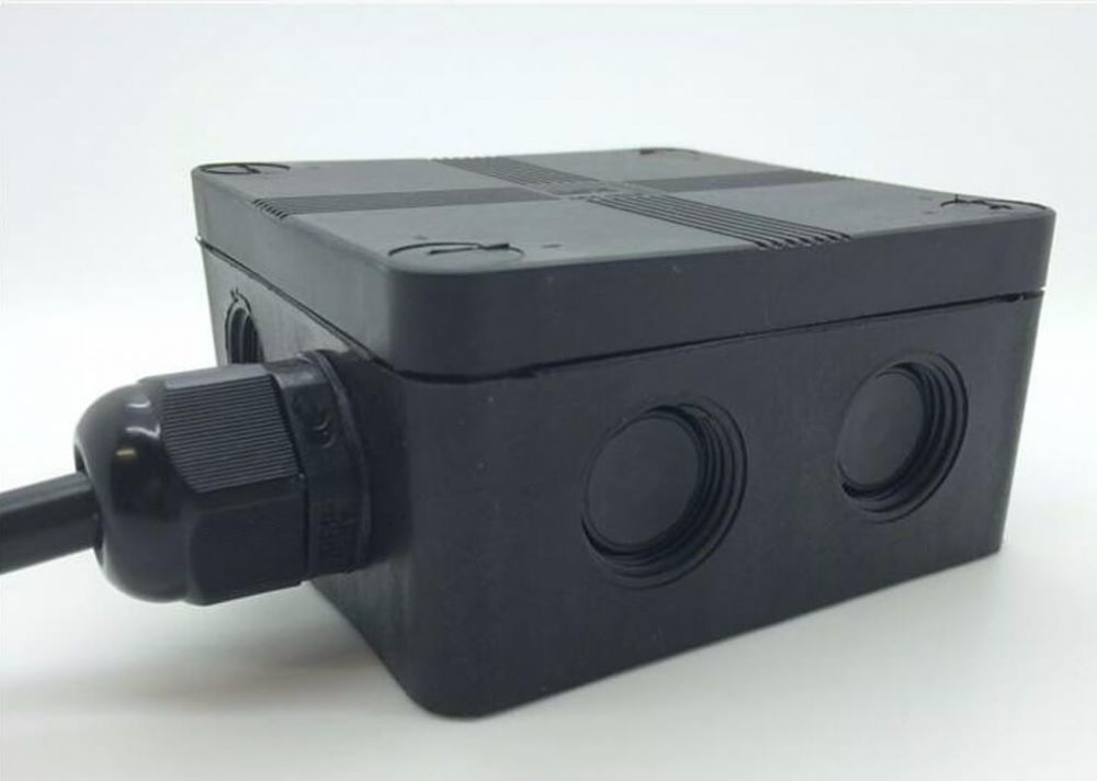5 x Black IP66 Weatherproof Junction Box 20mm Knockouts 90 x 90 x 56mm Adapt Box 