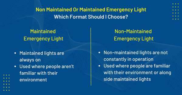 maintained or non maintained emergency lighting